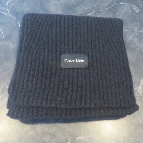 Calvin Klein Ribbed Knit Winter Scarf – Black – New Without Tags (B2) - Picture 5 of 5